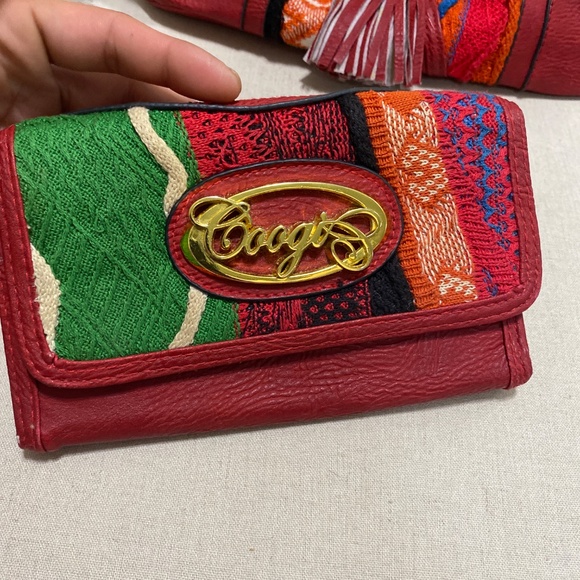 Vintage COOGI rare knitted red gold multicolor purse bag & wallet Hobo Shoulder - Picture 6 of 17